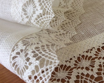 White linen curtains Farmhouse Kitchen cafe curtain panels