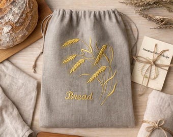 Sac à pain réutilisable doublure en cire d'abeille Stockage du pain en lin XL