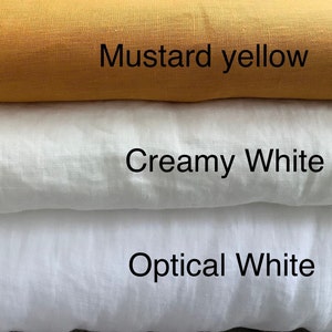 White Linen shower curtain Washed linen curtain panels