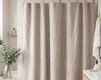 Rideau de douche en lin extra long