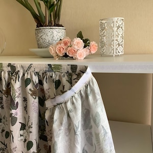 Custom Linen Sink Skirt: Farmhouse Kitchen Under-Sink Cover