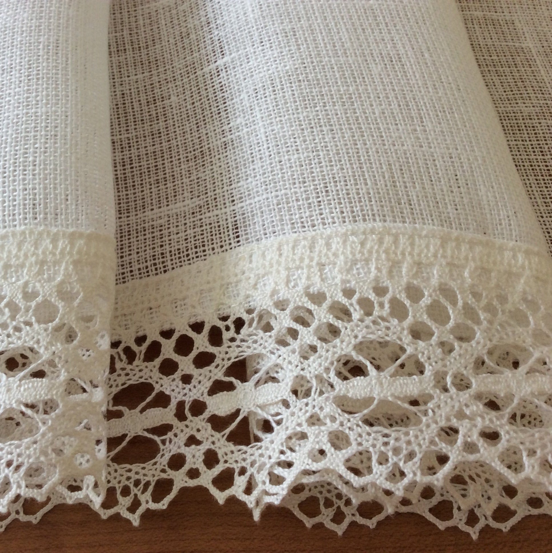 Linen Lace Curtains Rustic Curtains Farmhouse curtains Etsy