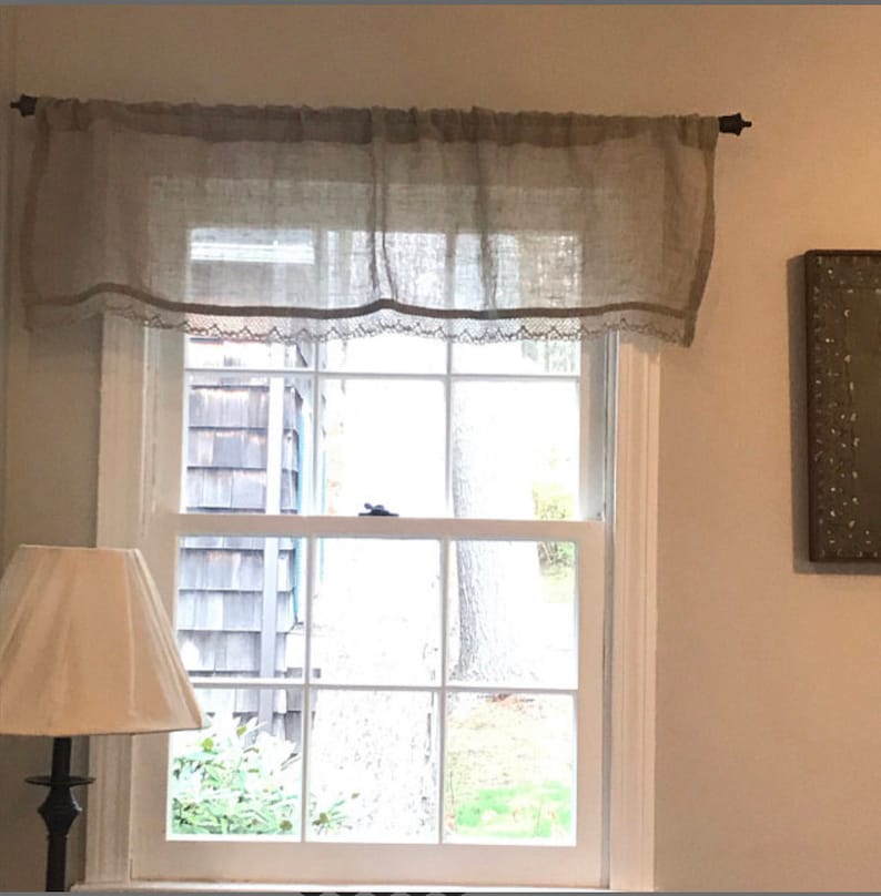 Burlap Curtains Gray Linen Cafe Curtains Panels Kitchen Etsy Australia