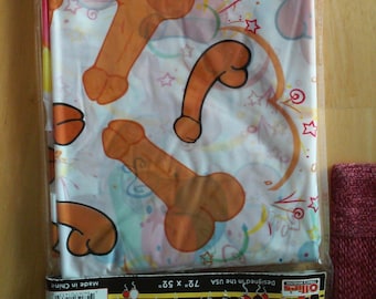 Adult Pecker Party Tablecloth by Ollies  Vinyl Plastic large size 72 inch by 52 inch