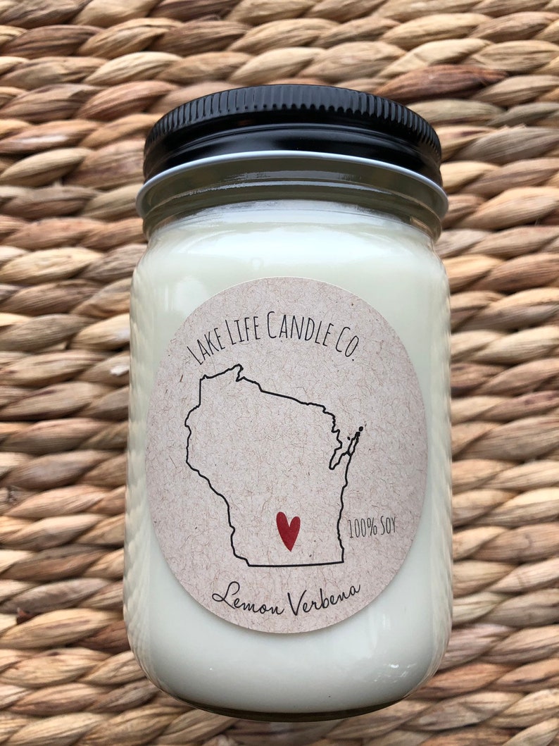 Wisconsin Heart Handmade Soy Candle Lake Life Candle Co. Made Etsy
