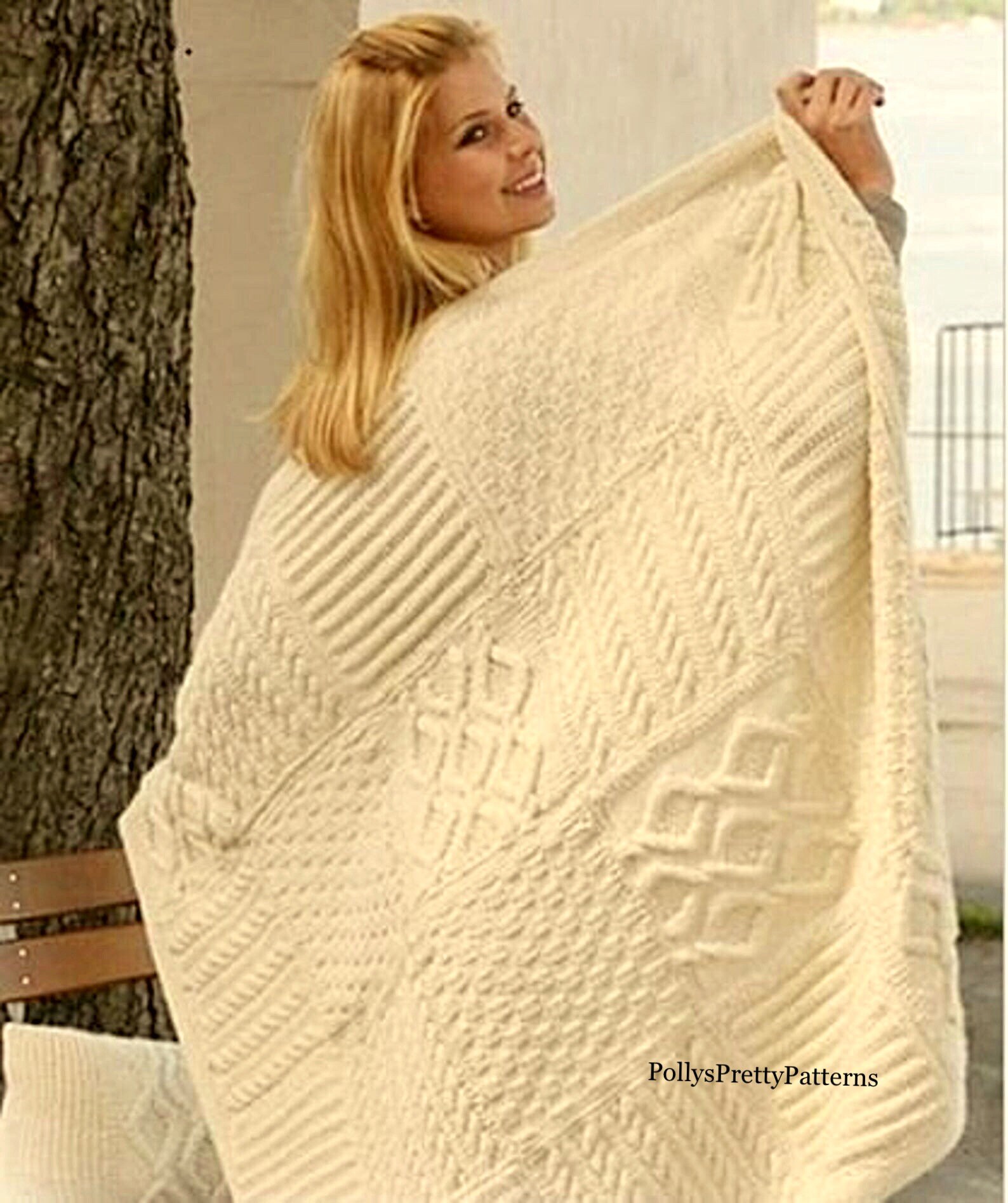 aran throw knitting pattern