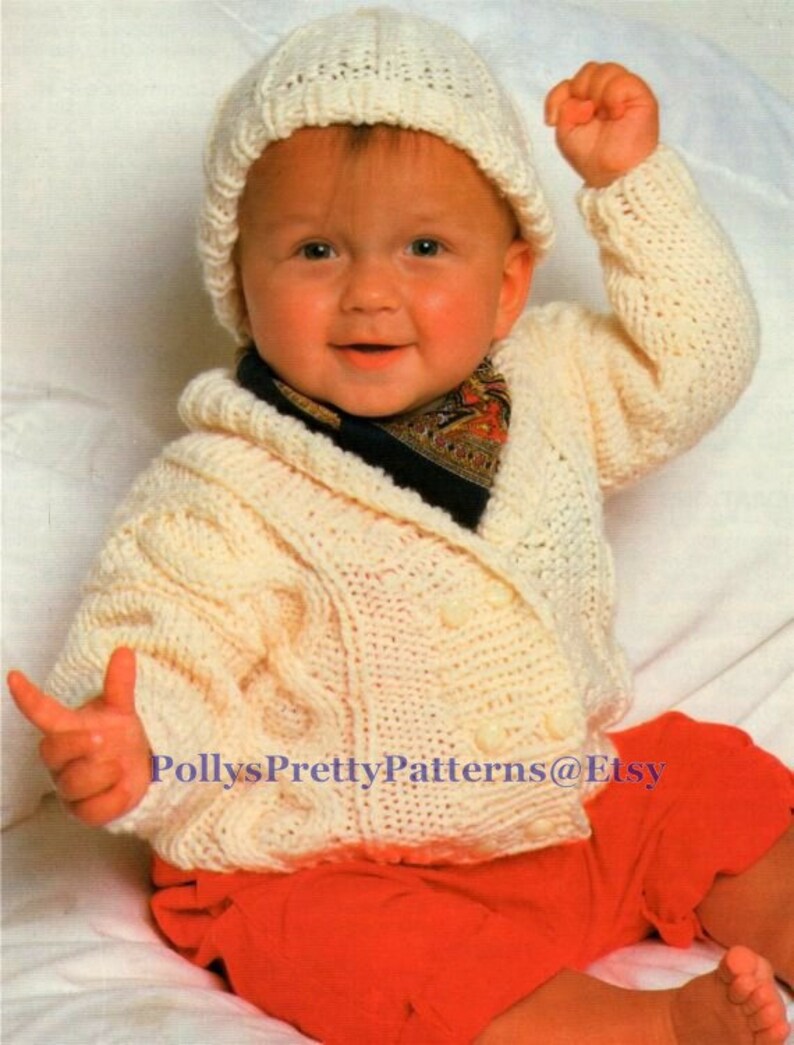 Pdf Knitting Pattern Babies Toddlers Chunky Knit Cardigan Hat 20 26 Chests Instant Download Pdf Knitting Pattern Babies Toddlers Chunky Knit Cardigan Hat 20 26 Chests Instant Download