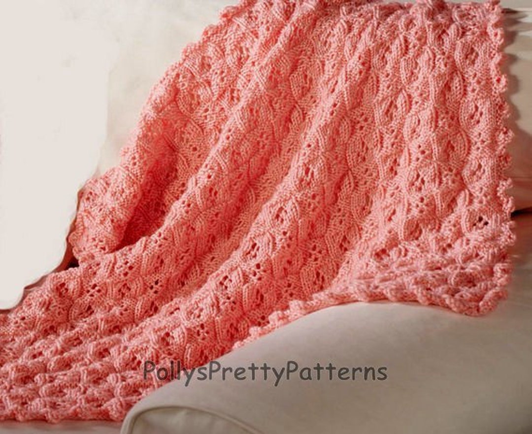 PDF Knitting Pattern for Aran Baby Blanket Instant Download Etsy