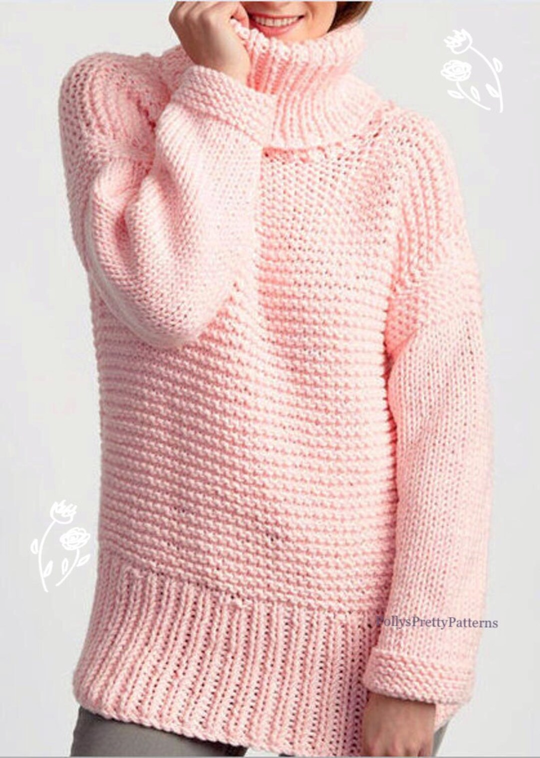 PDF Knitting Pattern Chunky Knit Sloppy Joe/loose Fit Etsy