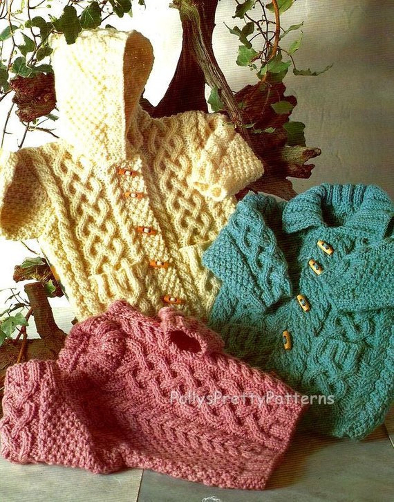 PDF Knitting Pattern for 3 Styles of Aran Duffle Coats/ Etsy