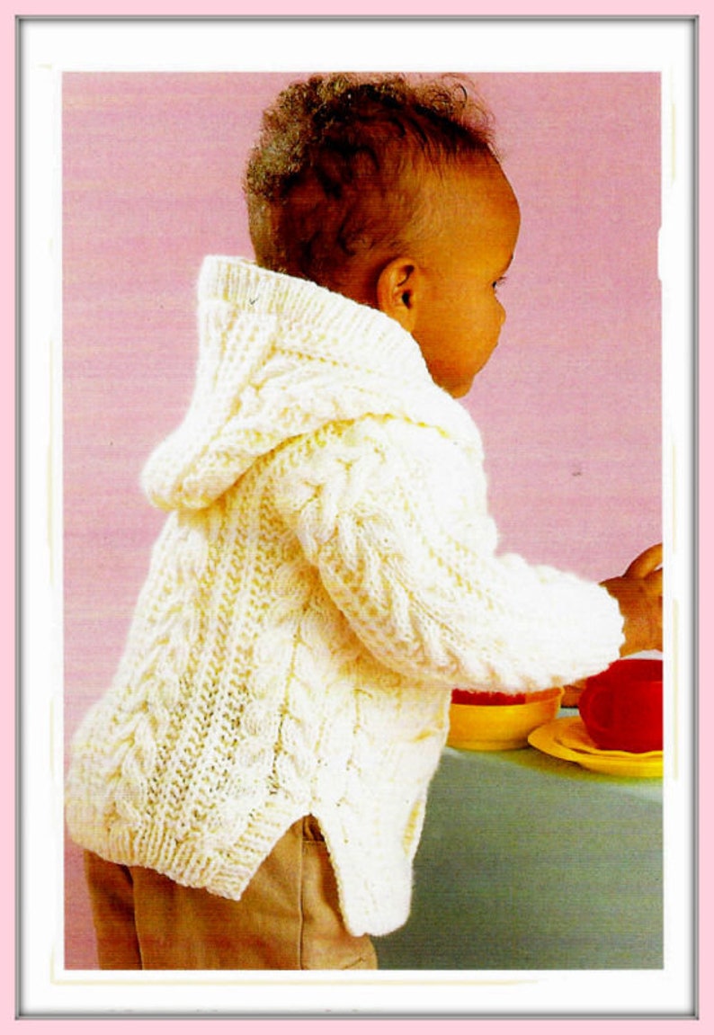PDF Knitting Pattern Babies/child's Hooded Jacket or Etsy UK