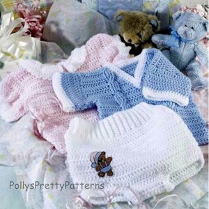 Instant Download - PDF Crochet Pattern for a Sun-suit Baby Top and Pants Set