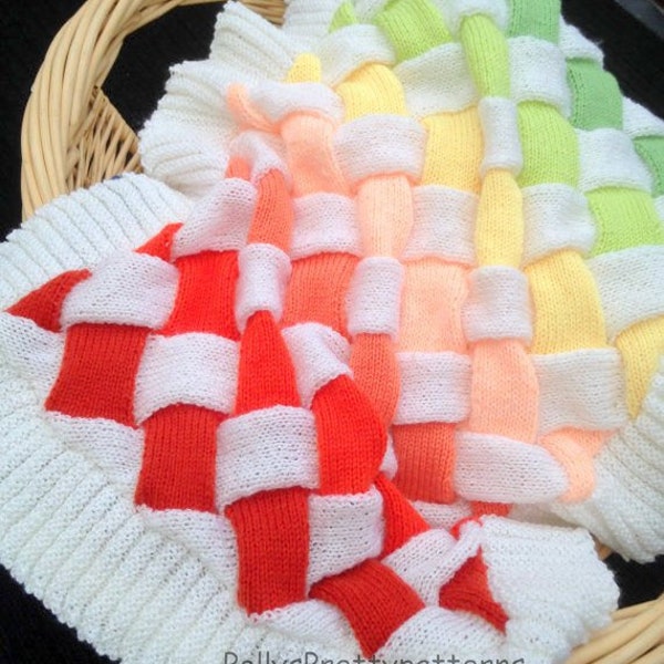Entrelac Knitting Blanket Etsy