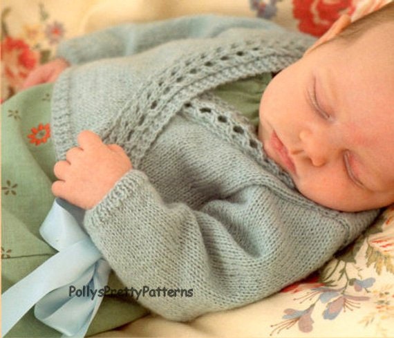 baby wrap over cardigan knitting pattern