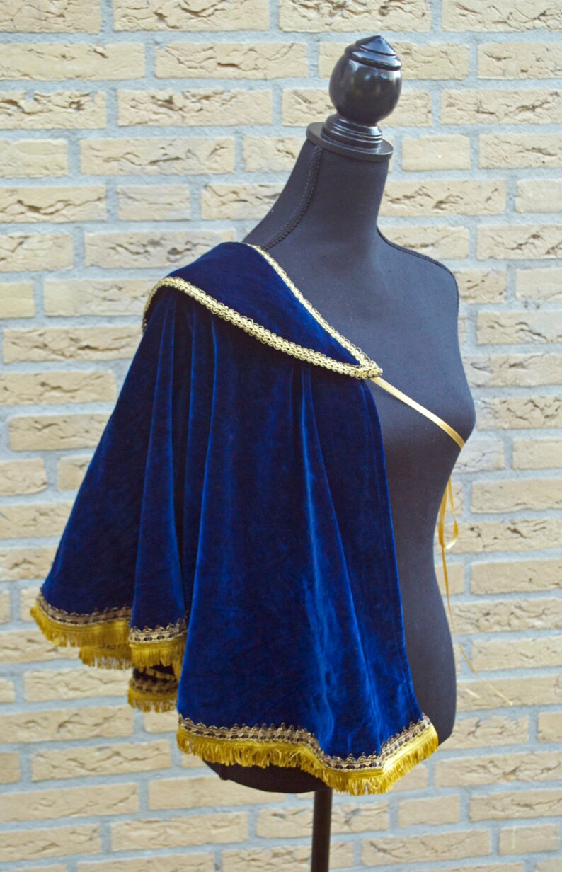 Blue Velvet Single Shoulder Cape // one shoulder half capelet | Etsy