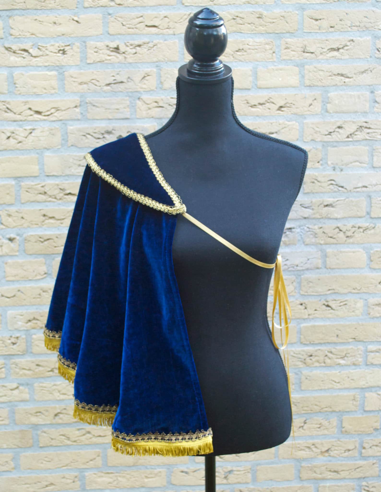 Blue Velvet Single Shoulder Cape // one shoulder half capelet Etsy
