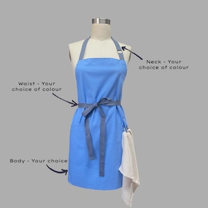 Handmade Linen Cotton Apron: Adjustable Straps, Pocket & Towel Holder