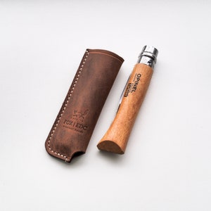 Leather belt sheath for Opinel No. 10