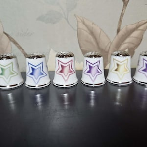 Set van 6 vingerhoeden met sterren