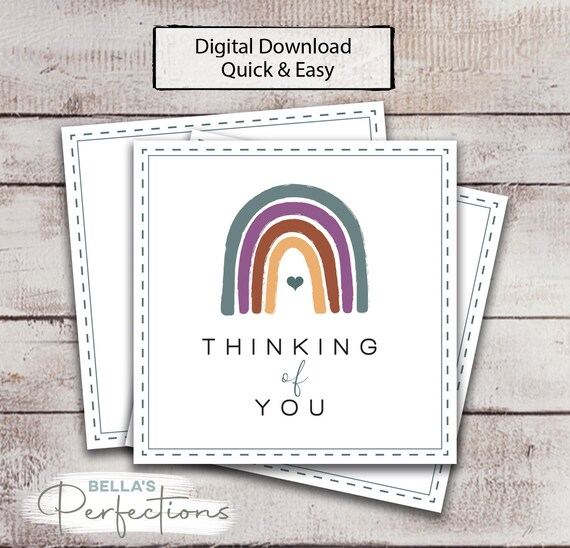 Printable Thinking of You Gift Tags 2.5 Square | Etsy