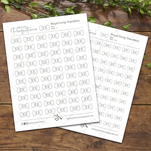 Bows Royal Icing Transfers | Digital Download | 2 sizes available | .75&quot; & 1&quot;