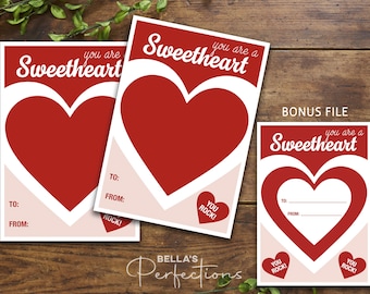 You are a Sweetheart Valentine's Day Cookie Card | 4 Sizes Included | 2 1/3" x 3 1/3", 3 x 4", 3 1/2" x 5", 4" x 6" | Conversation Heart