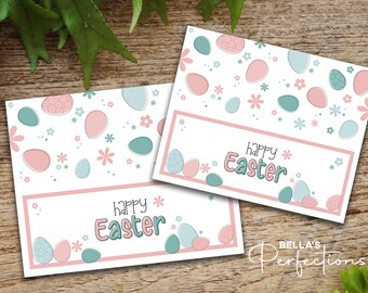 Cookie Bag Topper / Easter Packaging Descarga digital / 2 tamaños incluidos 4x2" y 5x2" (plegado) / Feliz Pascua