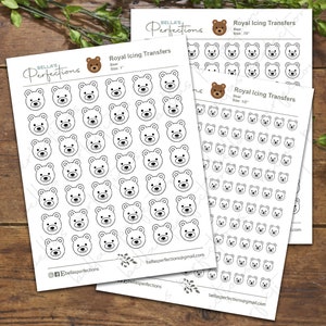 Bear Royal Icing Transfers | Digital Download | 3 sizes available | .5", .75", 1"