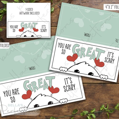 Valentines Printable Mini Cookie Card 3.5 X 5 | Etsy