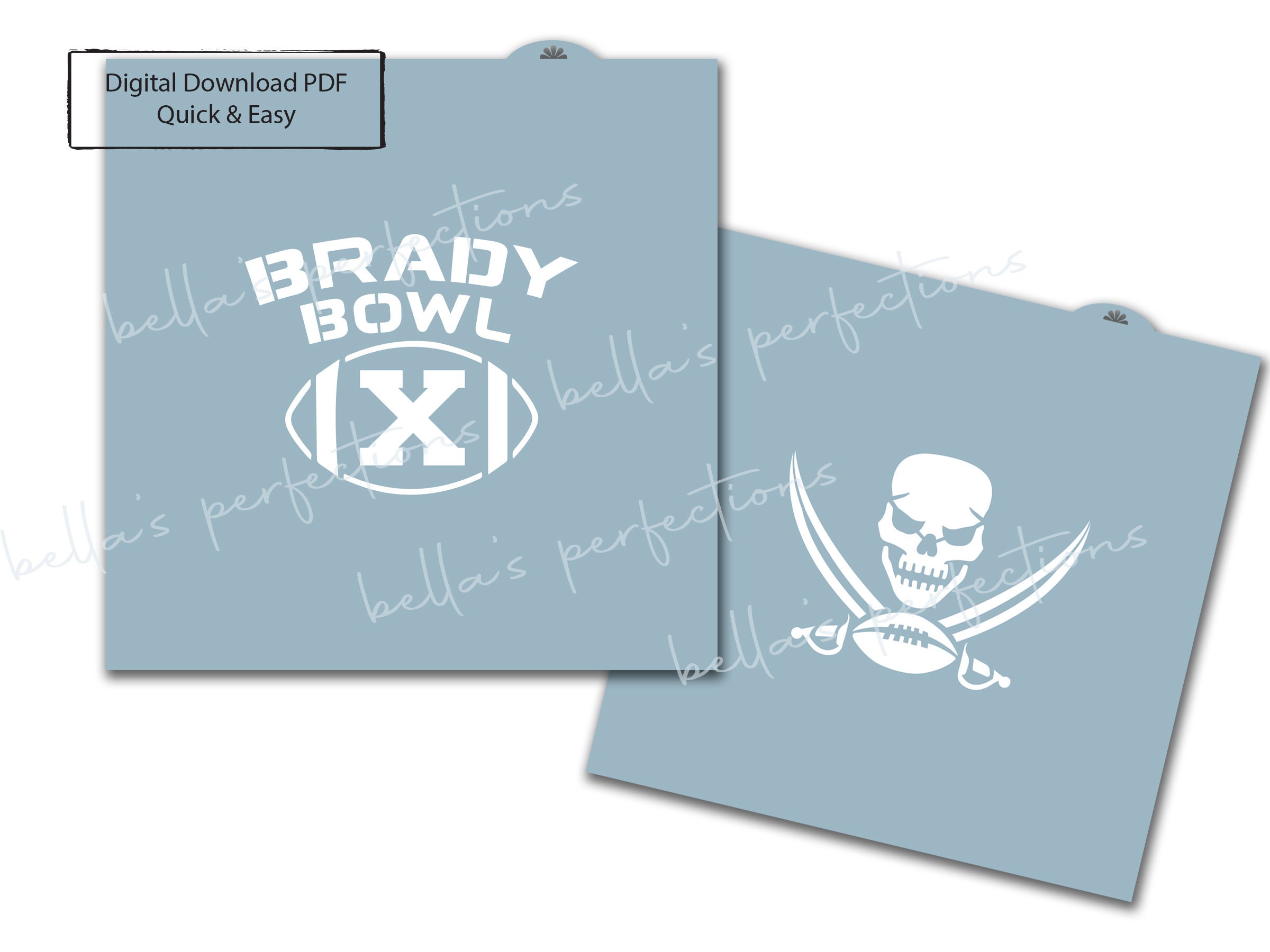 Tom Brady DIGITAL Download Super Bowl Cookie Stencil Pair Etsy