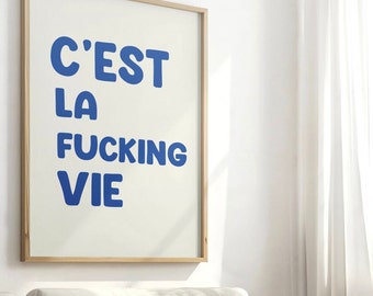 Poster, cest la vie, C'est la vie, wall art, art, gift, present,