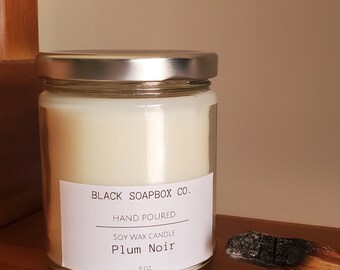 Plum Noir| Soy Wax Candle| 9 oz. hand poured candle