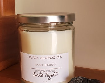 Date Night| Soy Wax Candle 9oz| hand poured