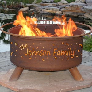 Personalized Fire Pit - Engagement Gift Idea - Personalized Wedding Gift - Wedding Present - Outdoor Customized Gift - Birthday Present