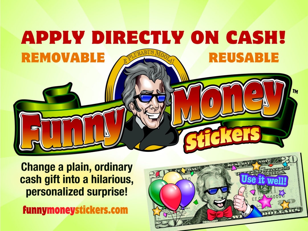 Funny Faces Funny Money Stickers, Apply Directly on Cash in a Greeting