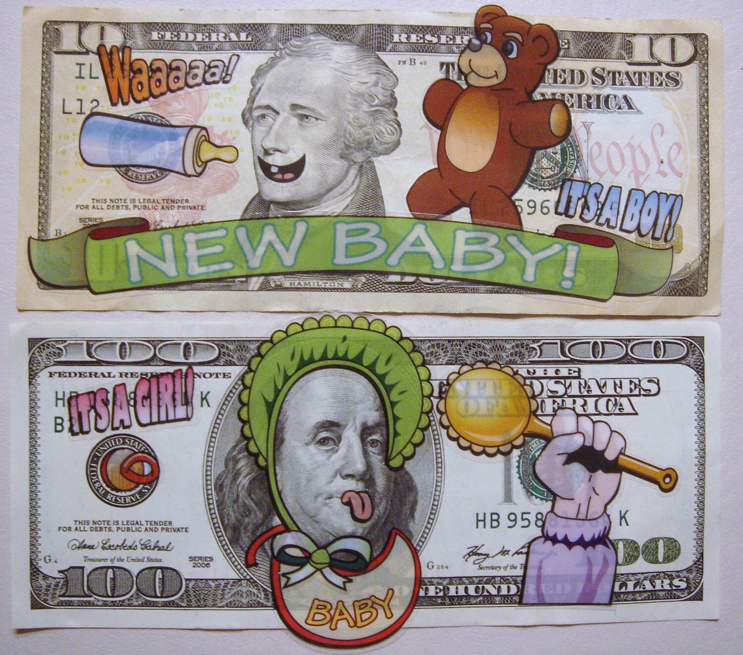 Wedding Funny Money Stickers, Apply Directly on Cash & Checks in