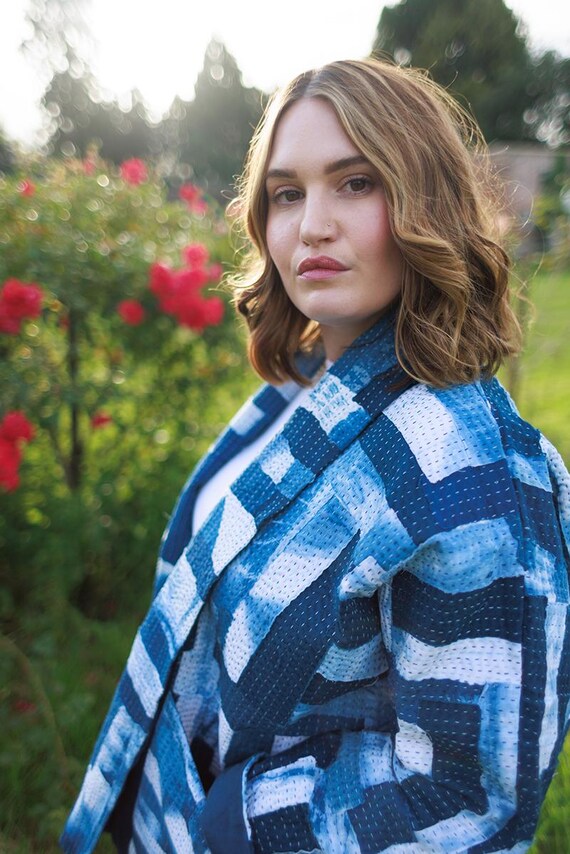 Beautiful organic cotton Haori robe 美品 Kimono Haori in Beige Organic Cotton