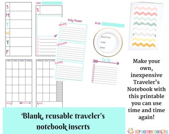 8 week meal planner printable planner travelers notebook etsy