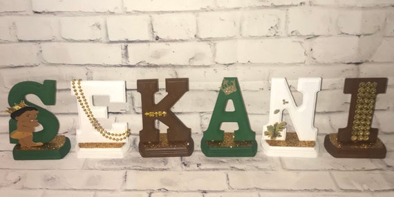 Safari Prince Name Centerpiece Baby shower jungle centerpiece (priced each) Il_570xn