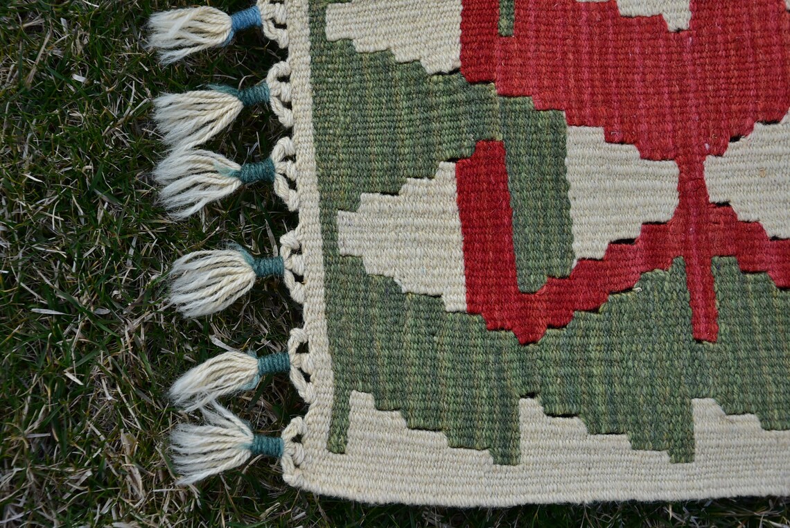 Pavo Vintage Kilim 5x8 pies Alfombra Kilim tejida a mano | Etsy