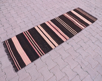 Striped Kilim, 2x7 ft, Turkish Handmade Kilim, Home Decor Kilim, Hallway Runner, Anatolian Kilim, Antique Kilim, Kilim Runner, Used Kilim