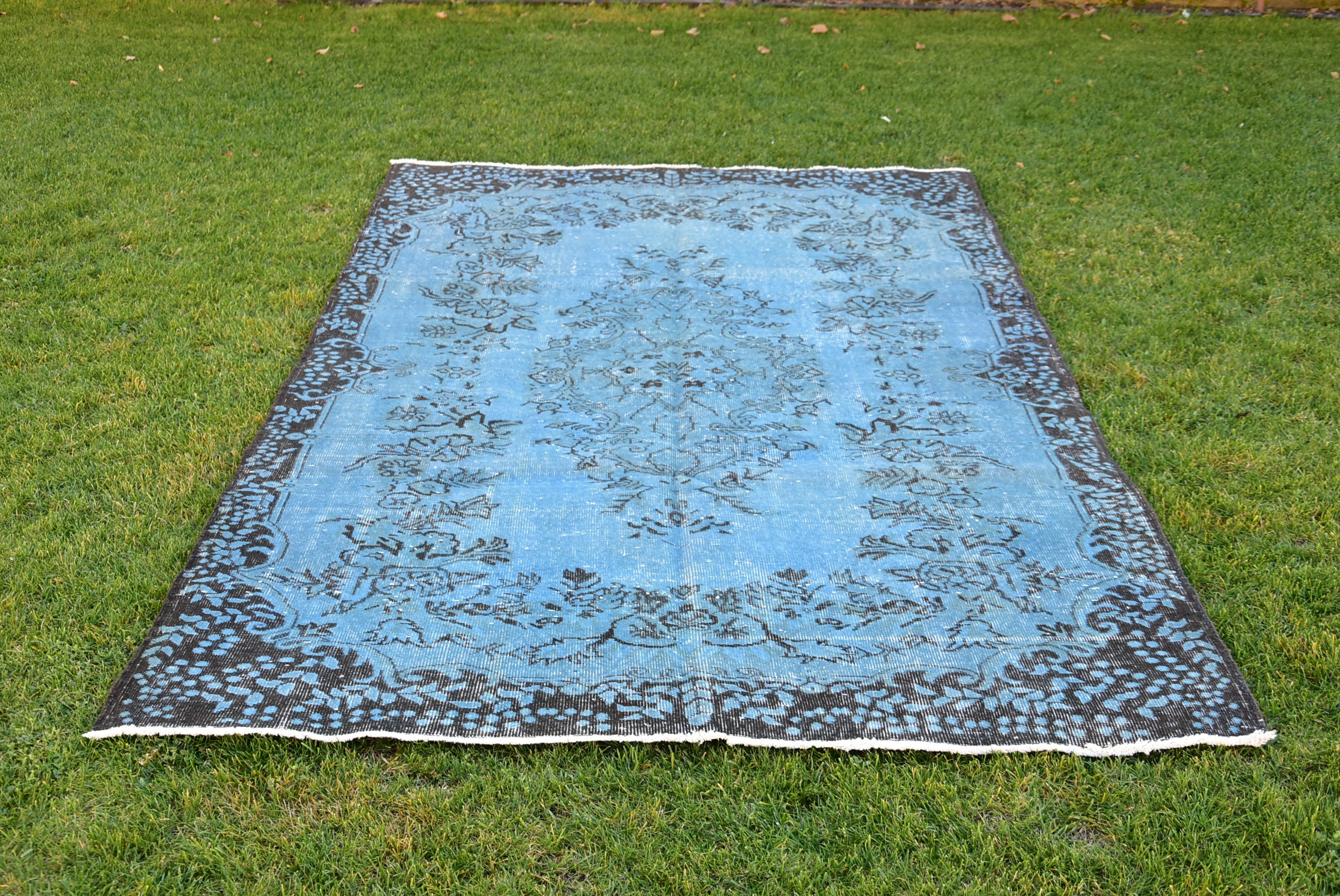 Blauer Orientteppich 6x9 ft Türkischer Teppich Handgemachter | Etsy