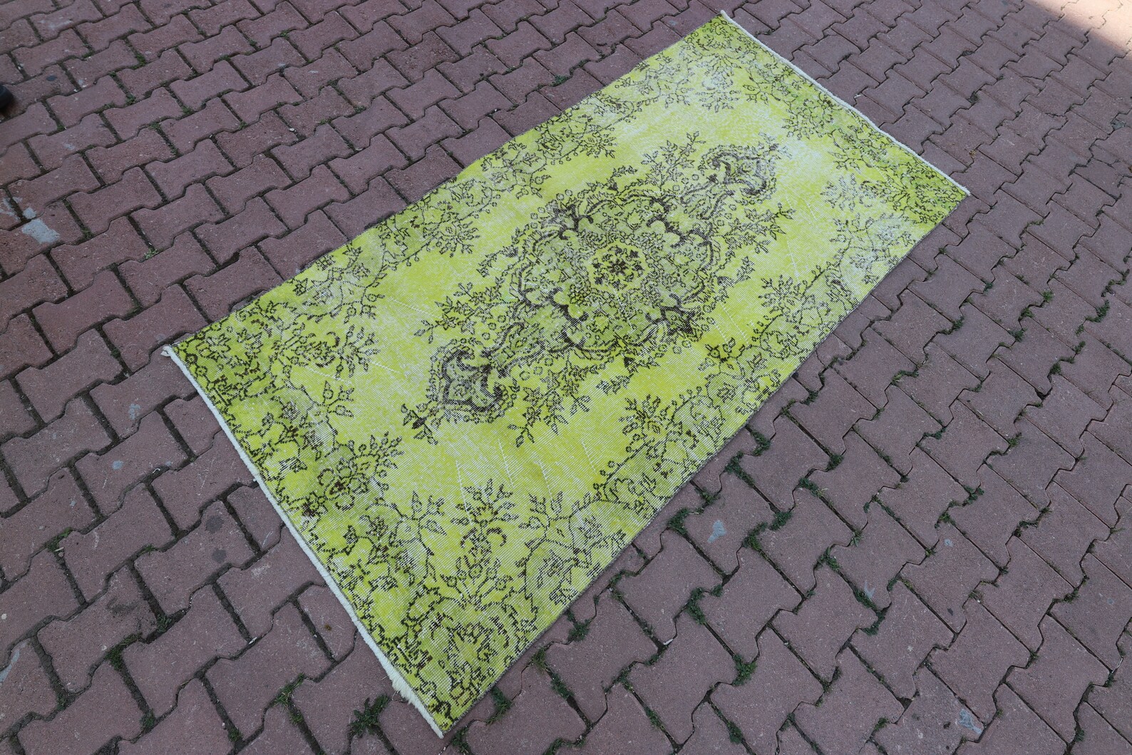 Gelber Teppich Überdye Teppich Anatolischer Medaillon | Etsy