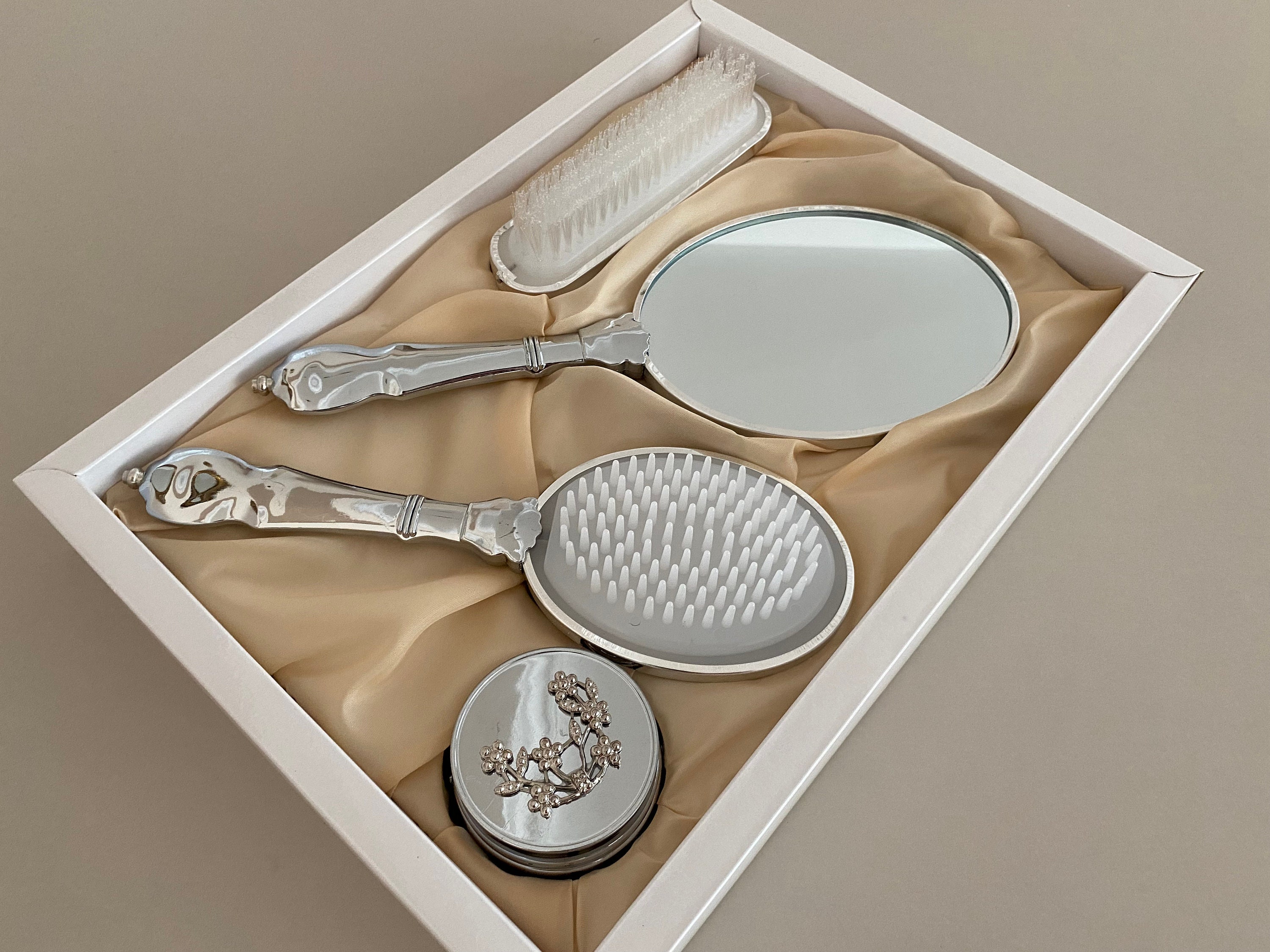 Brush and Mirror Set Hand Mirror and Comb Set Engagement Etsy Canada