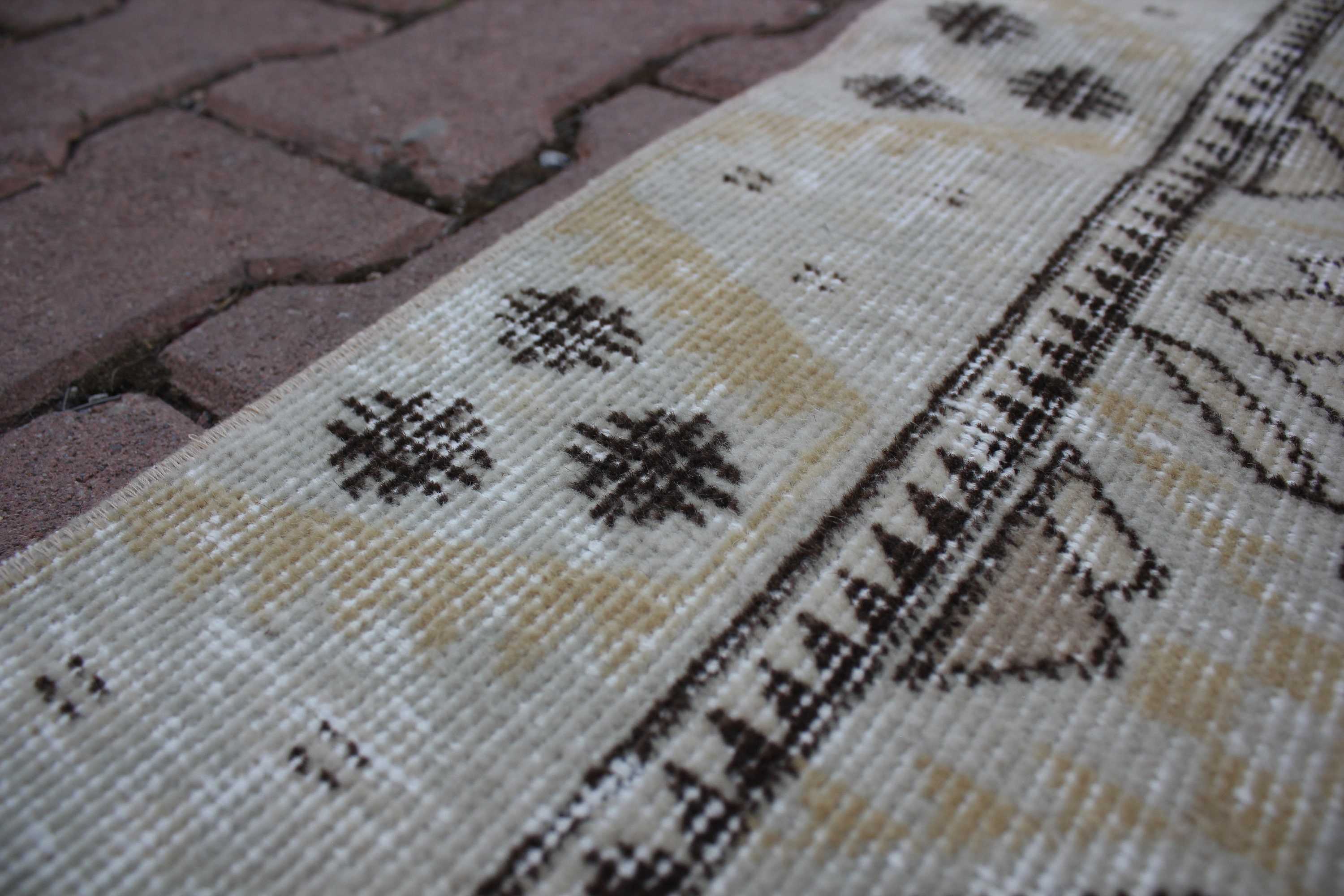 Boho Teppich Antiker Weißer Teppich 3x6 fuß Teppich | Etsy