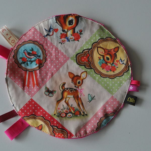 doudou rond motif vintage