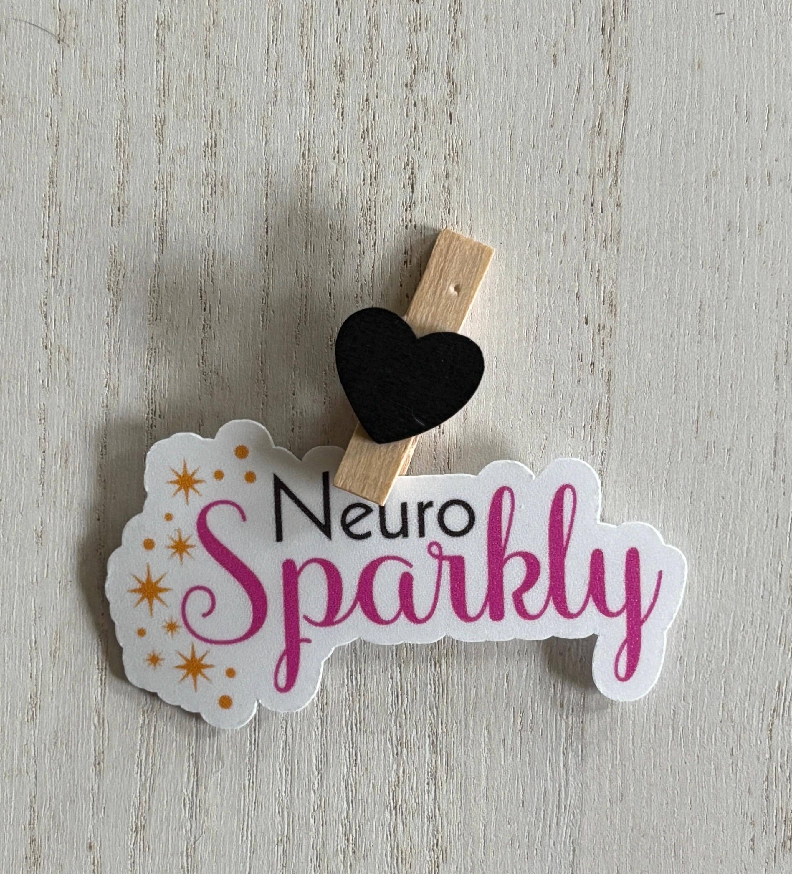NeuroSparkly Sticker – Neurodivergent Pride Vinyl Sticker, ADHD, AuDHD, Autism Neurodiversity Decal, Cute Mental Health Sticker