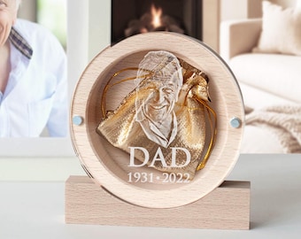Dads Lock of Hair Erinnerungsbox: Erinnerungsgeschenk Verlust der Vater Mutter mit Foto, in liebevoller Erinnerung