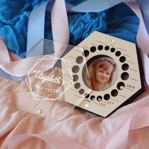 Tooth Fairy Box Baby Tooth Keepsake Box, First Haircut Box Teeth Box, Baby Shower Gift image 1