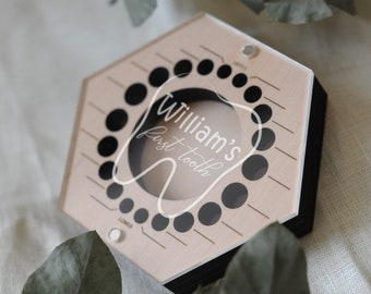 Baby Tooth Keepsake Box, First Tooth and First Curl Memory Box, Personalized Tooth Fairy Box